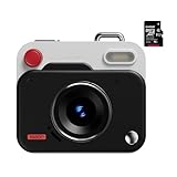 WANCHENG Mini Retro Digitalkamera, 1080P FHD, 48MP Kamera, Kompaktkameras, Tragbarer Micro-Video-Camcorder, mit 64 GB Speicher (Pandafarbe)