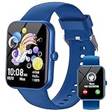 Smartwatch Kinder, 1.8' Kinder Sport Fitness für Mädchen Jungen mit Schrittzähler, 100+ Sportmodi, Wecker, Spiele, Stoppuhr, Kinderuhr, Nachrichten, Aktivitäts Watch für Teens 5-16 Geschenke, Blau