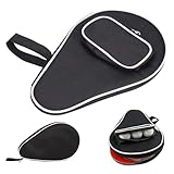 Butyeak Tischtennis Tasche, Tischtennisschläger Hülle, Tischtennisschläger Tasche, Pocket Double Tischtennis Zubehör für 2 Schläger und 3 Bälle, Schwarz, 29 x 21 x 2.8 cm
