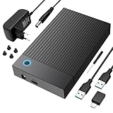 Gbformat Festplatten Dockingstation, USB C/USB 3.0 SATA HDD Festplatten Docking Station für 2,5/3,5 Zoll SATA HDD/SSD, 6Gbps Festplatten-Adapter mit 12V/2A Netzadapter, UASP