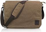 TRAVANDO Laptoptasche 14-16 Zoll Laptop Tasche Herren Umhängetasche Canvas Segeltuch Kuriertasche Messenger Bag Herren für Arbeit Schule Freizeit Notebook Tasche (Braun)