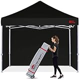 MASTERCANOPY 2,5 x 2,5 m Pop up Pavillon Faltpavillon Festzelt Partyzelt mit 4 Seitenwänden/Seitenteile, Wasserdicht Windfest Stabil, für Markt, Garten, Hof, Schwarz