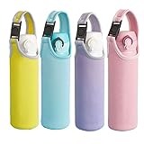 4 Stück Flaschenhülle, Neopren Flaschen Schutzhülle, Glasflaschen Hülle, Flaschen Thermo-Hülle Taschen, für den Schutz von Wasserflaschen in der Schule, Arbeit, im Fitnessstudio, auf Reisen