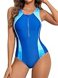 Charmo Sport Badeanzug Damen Einteilige Bademode mit Shaping Effekt Strandmode Schwimmanzug Damen mit bügel Swimming Suits Monokini