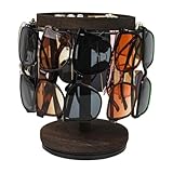 Brillenhalter | 360 Grad drehbare Brille zum Aufstellen mit Tablett und Sockel | Brillenhalter aus Holz für die Nacht des Schlafzimmers, Schminktisch
