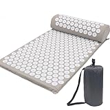 DXIA Akupressurmatte Set, Akupunktur Massage Matte, Akupressurmatte und Kissen mit 300 Akupunkturstichen, Akupressurmatte Ganzkörper für Rücken und Nacken Schmerzlinderung
