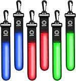 Reflektierende Leuchttasche Anhänger, 6 Stück LED Blinklicht, 3 Modi Kinder Sicherheitslicht, Reflektoren für Schulranzen, Wandern, Joggen (Mehrfarbig)