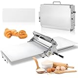 Manueller Teigausleger, kommerzieller Teigroller, Edelstahl-Gebäckmaschine, 0-25 mm Pressstärke, manueller Crisper für Fondant, Croissants, Pizza und Blätterteig