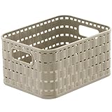 Rotho Country Aufbewahrungskorb 2l in Rattan-Optik, Kunststoff (PP) BPA-frei, cappuccino, A6/2l (18.3 x 13.7 x 9.8 cm)