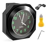 Tulov Motorrad Lenkeruhr, Motorrad Uhr wasserdicht – Aluminiumlegierung Quarzuhr mit Leuchtfunktion, Digitale Lenkeruhr für Motorräder, Fahrräder & Elektrofahrzeuge (Schwarz