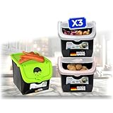 STAHLMANN® Kartoffel Aufbewahrungsbox [3er Set] - [MADE IN EUROPE] Kartoffelbox mit Entnahmeklappe Ideal für Zwiebel Aufbewahrung[Kartoffel Lebensmittelbehälter - Gemüsebox] [12L]