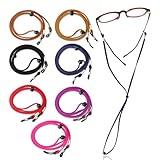 Hanyousheng Brillenband, Brillenkette, 7 Stück Brillenband aus Leder, Mehrfarbig Brillenbänder, Unisex Verstellbar Brillenschnur, Geeignet für Brillen, Sonnenbrillen, Lesebrillen