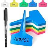 Pflanzenschilder Zum Beschriften, 100 Stück Bunt Pflanzen Beschriftungsschilder Pflanzenstecker für Draussen Wetterfest Stecketiketten Pflanzen für Gemüse, Kräuter, Blumen