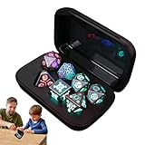 Spielwürfel,Würfelset - Elektronische Würfel | Polyedrische Würfel RPG Würfel, Blinkende Elektronische Würfel Mit Ladehülle Für Brettspiel