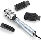 BaByliss Hydro-Fusion 4-in-1 Warmluftbürste – 1000W Anti-Frizz Föhnbürste, Ionen-Technologie, Trocknen, Glätten, Kämmen, Formen in einem Schritt, Blau, AS774E