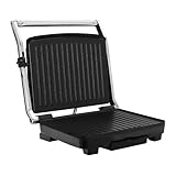 Kontaktgrill, 2000W Elektrogrill antihaftbeschichteter Sandwichmaker 100-250℃ Edelstahl Tischgrill für Sandwiches, Toast, Steaks, Gemüse, Panini