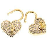 Alipis 2 Stück Kleines Vorhängeschloss Herzform mit Strass Metall Gepäckschloss mit Schlüssel Vielseitiges Liebesschloss für Reisen Schmuckkästchen und Rucksack