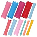 NUOBESTY 100 Stück Dauerwellenstäbe aus ABS mit Gummigriff Rutschfeste Lockenwickler für Salon und Zuhause Wiederverwendbares Haarstyling für Lockiges Haar