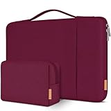 DOMISO Laptoptasche 17 Zoll Hülle Stoßfest Wasserdicht Laptop Sleeve PC Case Notebook Schutztasche für 17.3' HP Pavilion 17 Envy 17/Dell 17/Lenovo IdeaPad/LG Gram/ASUS/MSI,Weinrot