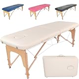 Beltom® Mobile Massagetisch Massageliege 2 zonen Basic 185 x 60 cm. - Licht 11,8 kg - massagebed massageleuning Massagebank 2 Zones klappbar Kosmetikliege - Creme