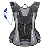 GIEMIT Trinkrucksack mit Trinkblase 2L, Trinkbeutel Fahrradrucksack Laufrucksack Rucksack zum Fahrrad Motorrad MTB Radfahren Wandern Klettern Camping Wasserbeutel mit Trinksystem für Damen Herren