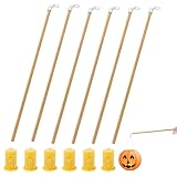 DIELIANHUA Laternenstab Kinder, 6 Stück Laternenstab und 6 Mini LED Lichter, Laternenstab Holz, Laternenstab Holz mit LED, für St Martin Kinderpartys, Weihnachten, Halloween