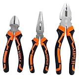 Zange 3 Stück Zangen, Kneifzange, Kneifzangen set, Zange draht schneiden, Zangen Set Zangensatz Profi Zangenset Spitzzange Kombizange Seitenschneider Drahtzange Für Heimwerker Profis DIY Reparatur