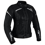 Damen Motorradjacke für den Sommer – Leichte Textiljacke mit Protektoren für Roller und Touring,Damen Motorrad Sommer Textil Jacke (DE/NL/SE/PL, Alphanumerisch, L, Regular, Regular, BLACK)