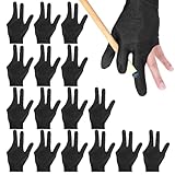 EupHHonycs 16 Stück Billard Handschuh 3 Finger Professionelle Billard Handschuhe, Atmungsaktive Billard-Handschuhe, Billard Schützen Sport Zubehör Für Frauen Männer Billard Schützen Sport Zubehör