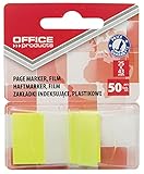 Office Products 14223121-06 Index Haftstreifen Standard Tabs Sticker Lesezeichen/Gelb/Mini-Haftmarker aus 60 µm PP-Folie/ 25x43 mm/ 1x50 Blatt/Textstreifen Beschreibbare