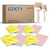 GZKTY 24 Stück Korund Schleifschwämme, P320 bis P2500 Körnung, mit 2 Bürsten, für Holz, Farbe, Modellbau