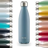 Blumtal Trinkflasche 1000 ml Edelstahl - auslaufsichere Isolierflasche - BPA-freie Trinkflasche kalt & warm - doppelwandige Insulated Bottle - rostbeständige Isolierflasche Dove Grey - Grau-Blau