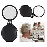 Taschenlupe, kleine Kinderlupe, 10-fache Taschenlupe, faltbare Mini-Lupe, Handlinse zum Lesen, Basteln, Wissenschaftsunterricht, Hobby, Juweliere (50 mm, schwarz)