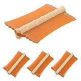 Mikinona 4 Stück 4 Stück-Pack Doppelseitiger Bambus Schuppen und Läusekamm Feine Zinken Ergonomisch Tierpflege und Kopfhautkamm für Schuppenentfernung bei Haustieren und Erwachsenen Tragbar