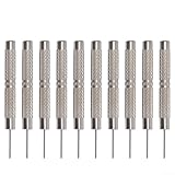 Splintentreiber-Set für Uhrenarmbandstiftentferner, 0,7–1,0 mm, Eisen-Handwerkzeug für Uhrenreparatur-Set, 10 Stück Gliederentferner mit 0,8/0,9 mm Spitzen (0,8 mm)