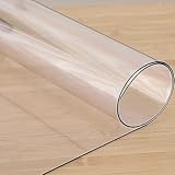Clear PVC Tablecloth Protector 2mm Thick Wipeable Transparent Table Cover for Heat Protection Custom Size (118x130cm) Ideal for Table/Desk Durable and Easy to Clean