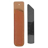 DECHOUS Glas Hornhautfeile Fußfeile mit PU Griff Kompakte Hornhautentferner Feile für Trockene Füße Fußpeelingbrett für Frauen und Senioren