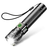 Taschenlampe LED Aufladbar,2000 Lumen LED Taschenlampe Extrem Hell mit 3 Modi,Zoombare Mini Taschenlampe mit Langer Laufzeit,IP65 Wasserdicht Flashlight für Camping Angeln Notfall Outdoor