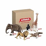 schleich WILD Life | Wildtiere Set 72286 mit Löwe, Giraffe, Krokodil, AFFE und Elefant | Zoo Spielzeug für Mädchen und Jungen ab 3 Jahren | 5-teiliges schleich Figuren Set | exklusiv bei Amazon