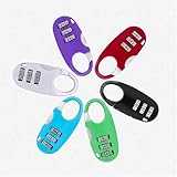 6er-Set, Rucksackschlösser for die Reise,Rucksackschlösser gegen Diebstahl,Mini-Kombinationsschloss,Schützen Sie Ihr Eigentum,3-stelliges Passwort-Vorhängeschloss,Zinklegierungsmaterial(A)