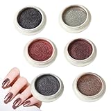 Chrom-Nagelpulver, Nagel-Glitzerpulver, 6 Farben Glitzer-Fingernagel-Chrom, Nagelpigment-Pulver-Schimmer für Freundin,