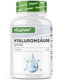 Hyaluronsäure - 120 Kapseln mit 500 mg Hyaluron für 4 Monate - 500-700 kDa - Aus pflanzlicher Fermenation - Ohne unerwünschte Zusätze, hochdosiert, vegan