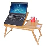 SONGMICS Laptoptisch Notebooktisch Betttisch Lapdesks für Lesen oder Frühstücks und Zeichentisch Laptops höhenverstellbar Faltbare 55 x 35 x 29 cm LLD002