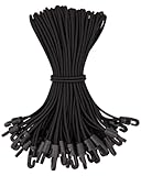 Spanngummi mit Haken 50 Stück - Expander mit Haken 25 cm - Multifunktional Planenspanner Gummispanner mit Haken für Camping Planen, Anhängerplane, Poolabdeckung (Schwarz)