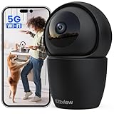 CZEview 3K 5MP Überwachungskamera Innen, 2,4/5Ghz Dual-Band WLAN Kamera Überwachung Innen, Hundekamera Haustierkamera mit APP, 360° Kamera Indoor, Zwei-Wege-Audio, Nachtsicht