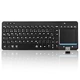 Bnnwa Kabellose Bluetooth-Tastatur mit Touchpad, kabellose TV-Tastatur mit Multi-Touch-Trackpad, unterstützt 3 Geräte für TV, Windows, Android, Chrome OS, Laptop, Tablet
