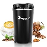 NWOUIIAY Kaffeemühle Elektrisch mit Edelstahlklingen, 300W Elektrische Kaffeemühle mit 75g Fassungsvermögen für Kaffeebohnen, Kräuter, Nüsse, Körner