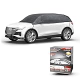WALSER Abdeckplane Auto All Weather Basic, Abdeckplane wasserdicht, 100% wetterfeste Auto Abdeckplane, Autoabdeckung Outdoor, Auto Abdeckplane wasserdicht, Autoplane Halbgarage Größe XL grau
