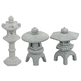 BESPORTBLE 3 Stück Mikro-landschaftsverzierung Figuren Feengarten Dekoration Zen-Garten-Set Mini-meditationsdekor Solare Gartenornamente Pagodendekor Pagode-Statue Anhänger Miniatur Harz