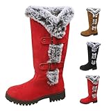 Winterstiefel Damen Warmes Fell Gefüttert Winterschuhe Plüsch Flauschige Thermostiefel Winter Bequem Stiefeletten Outdoor Rutschfeste Schneestiefel Geeignet Winter Und Für Die Schneesaison